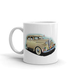 37 Plymouth and 53 Chevy White glossy mug